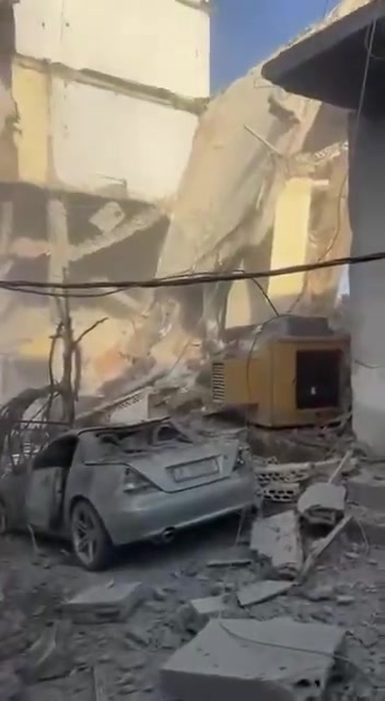 Video shows extensive damage caused by airstrikes on the village of Bazouriyeh in southern Lebanon.