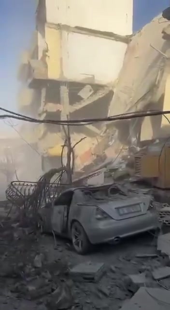 Video shows extensive damage caused by airstrikes on the village of Bazouriyeh in southern Lebanon.