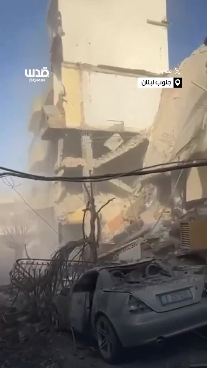 Extensive destruction caused by airstrikes on the village of Bazouriyeh, southern Lebanon