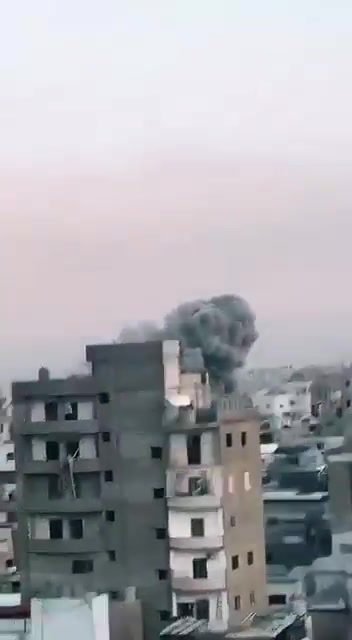 The moment warplanes launched an airstrike on the southern suburbs of Beirut