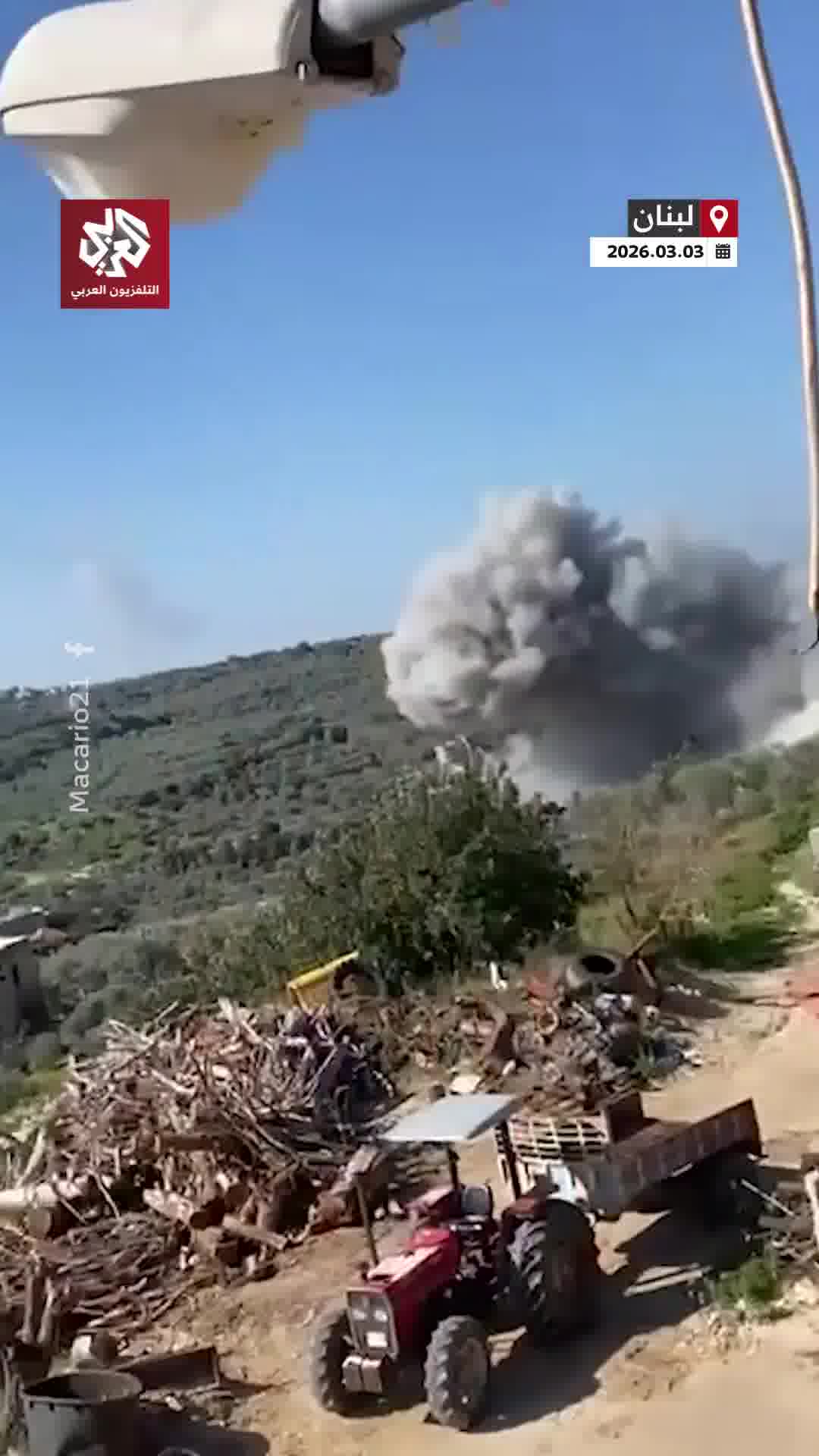 The moment Israeli warplanes launched raids on the town of Tayr Falsay in southern Lebanon
