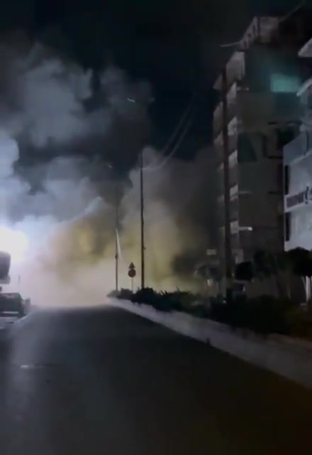 An airstrike followed three drone strikes on the building in Haret Hreik. The building was targeted in the Ghobeiri area opposite Qalqaas.