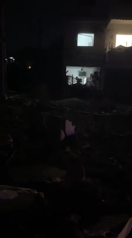 Fire and destruction caused by an Israeli airstrike on the town of Toul in southern Lebanon