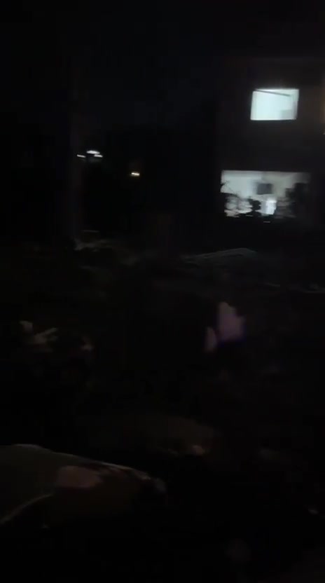 Fire and destruction caused by an Israeli airstrike on the town of Toul in southern Lebanon