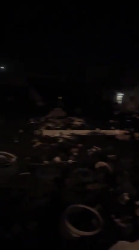 Fire and destruction caused by an Israeli airstrike on the town of Toul in southern Lebanon