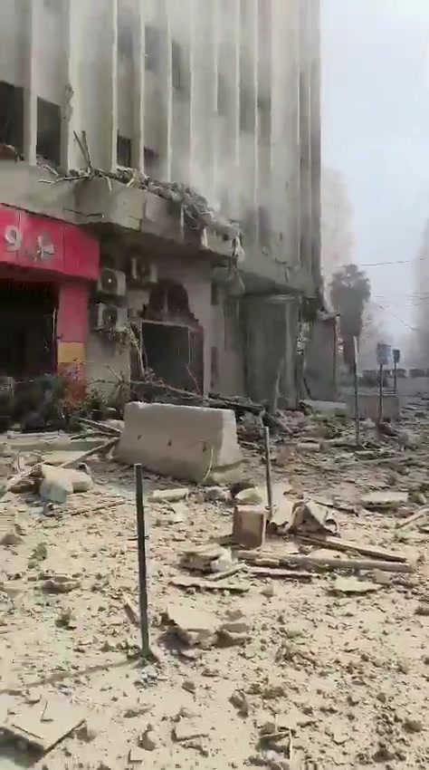 Video shows a violent Israeli airstrike targeting a building near Zreik Restaurant in Kafrhat, in Beirut's southern suburbs, Lebanon.