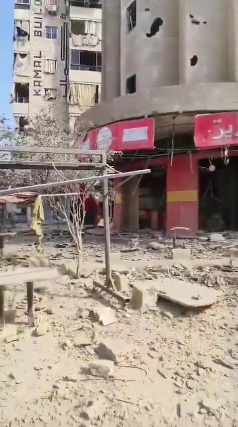 Video shows a violent Israeli airstrike targeting a building near Zreik Restaurant in Kafrhat, in Beirut's southern suburbs, Lebanon.