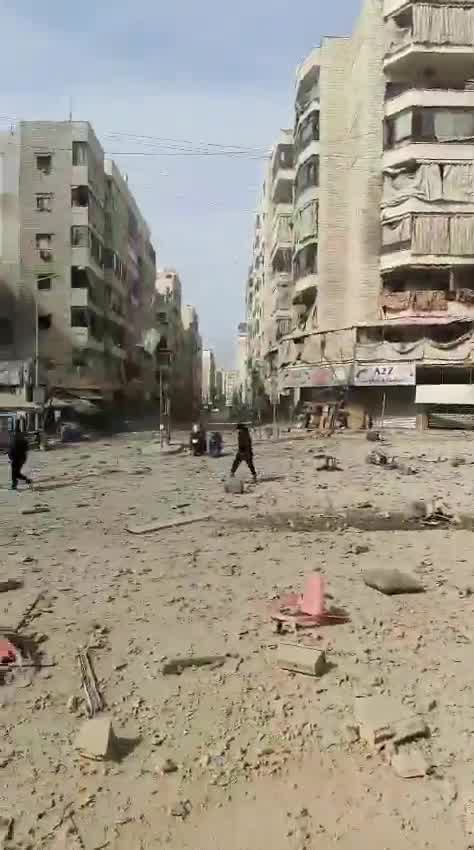 Video shows a violent Israeli airstrike targeting a building near Zreik Restaurant in Kafrhat, in Beirut's southern suburbs, Lebanon.