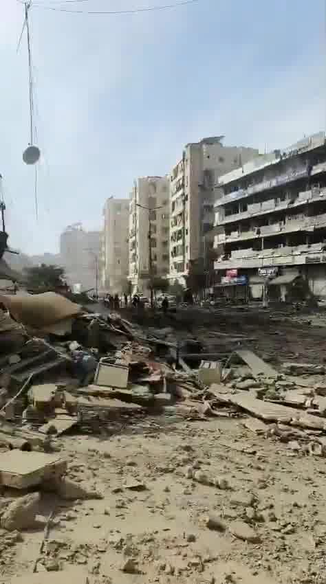 Video shows a violent Israeli airstrike targeting a building near Zreik Restaurant in Kafrhat, in Beirut's southern suburbs, Lebanon.