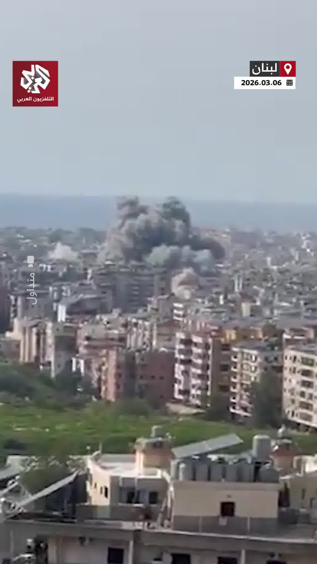 The moment Burj al-Barajneh in Beirut's southern suburbs was targeted by an Israeli airstrike