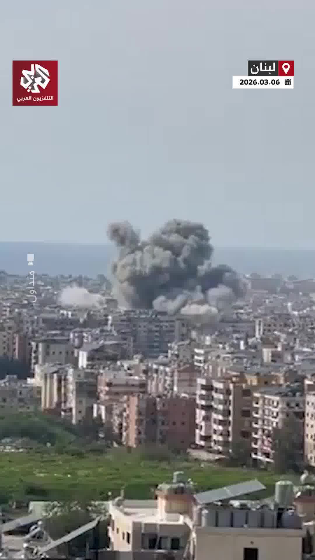 The moment Burj al-Barajneh in Beirut's southern suburbs was targeted by an Israeli airstrike