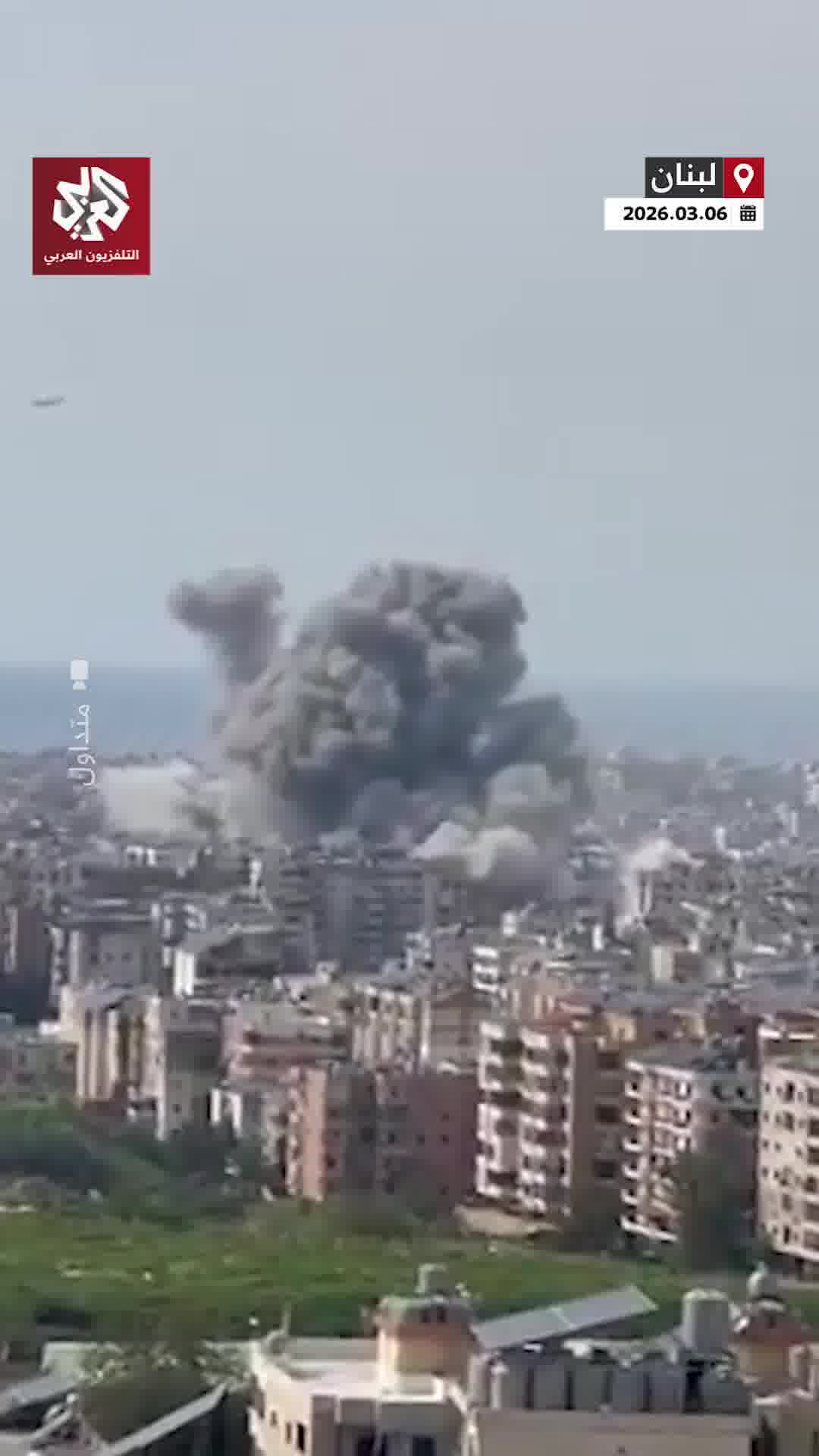 The moment Burj al-Barajneh in Beirut's southern suburbs was targeted by an Israeli airstrike