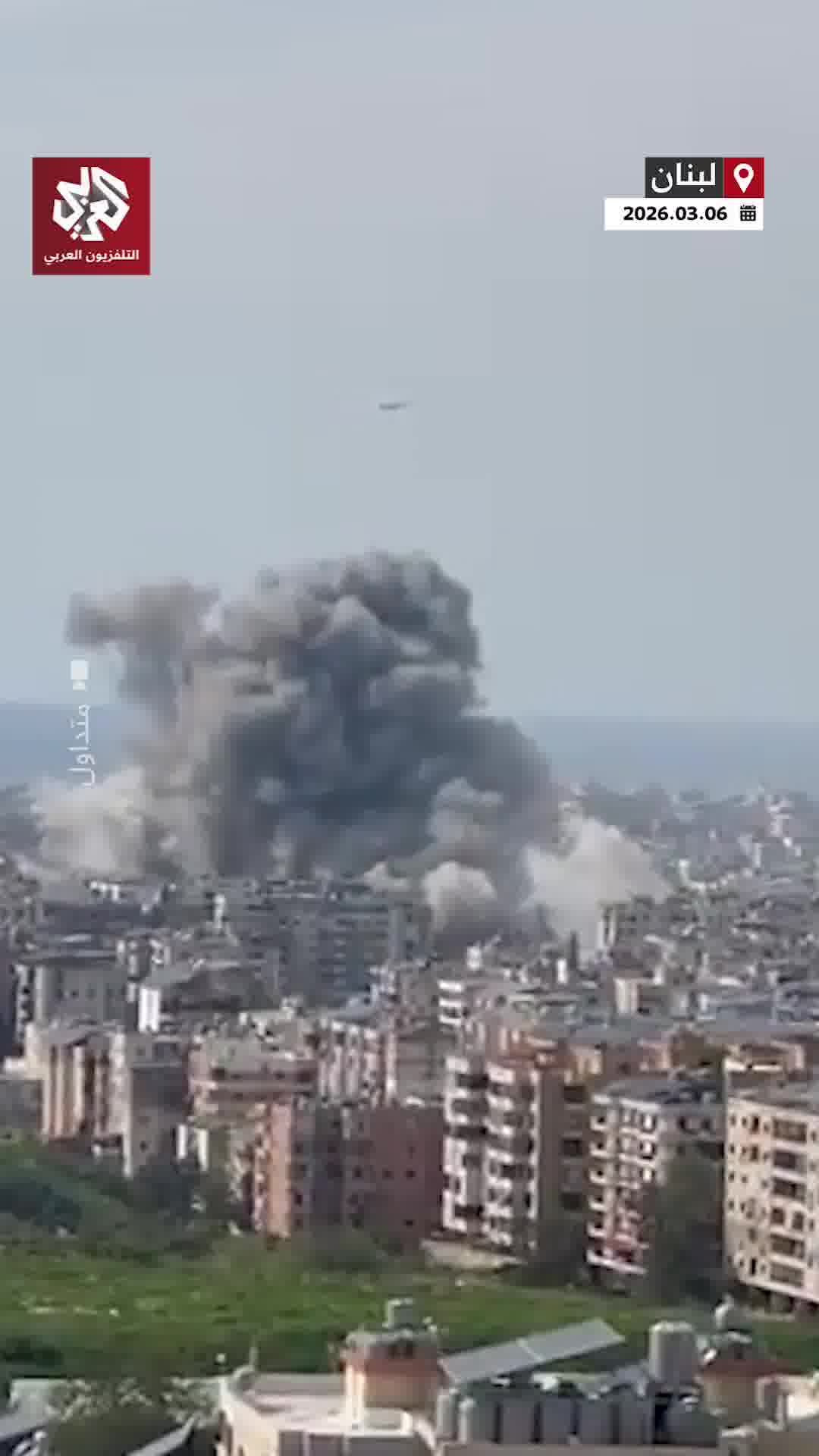 The moment Burj al-Barajneh in Beirut's southern suburbs was targeted by an Israeli airstrike