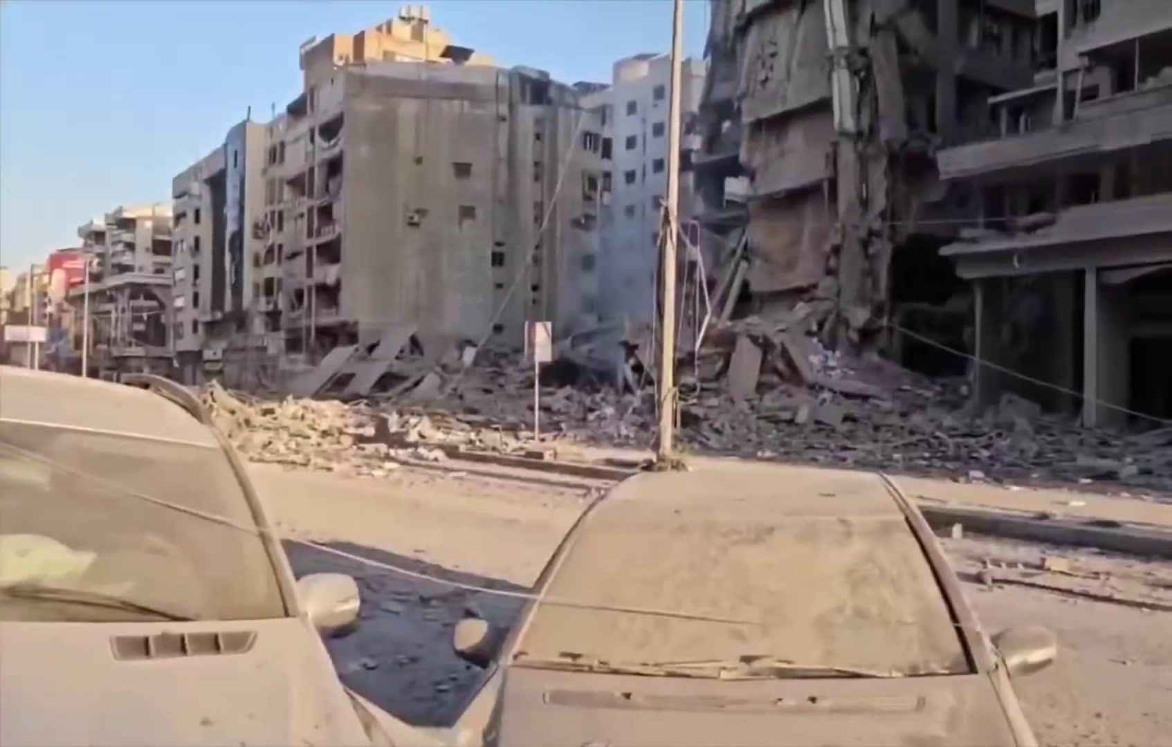 Footage of destruction in southern Beirut after a wave of Israeli airstrikes overnight