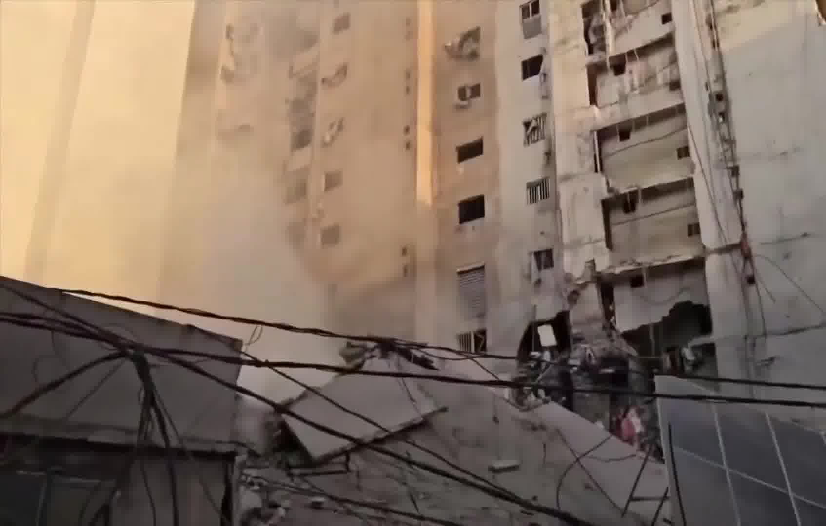 Footage of destruction in southern Beirut after a wave of Israeli airstrikes overnight