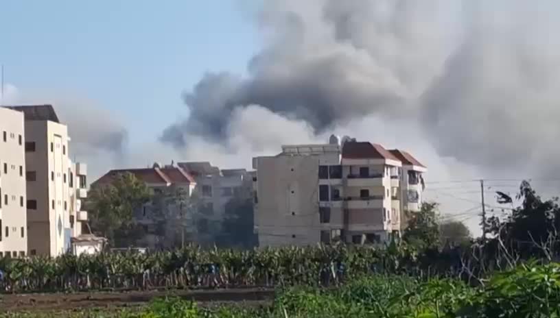 Israeli airstrike targeting the Ma'rakah intersection in Tyre