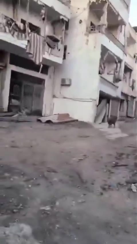 Part of the damage caused by the airstrikes that targeted the Tirdaba Square last night