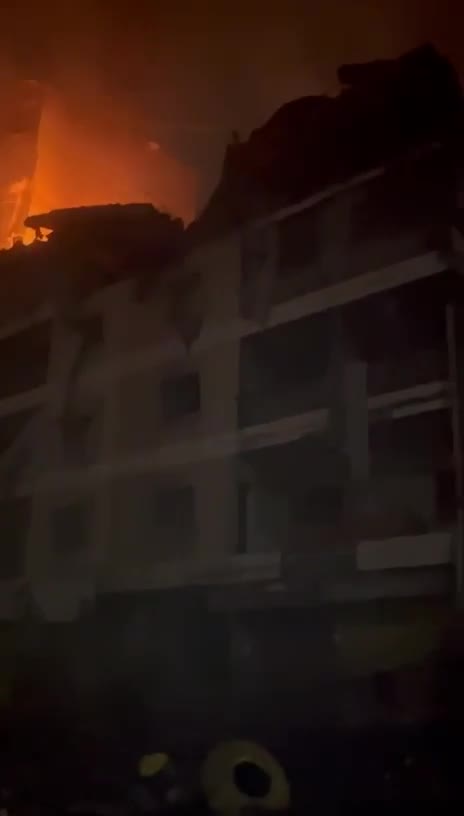 Additional footage of the aftermath of the violent airstrikes on the Mreijeh area in the southern suburbs