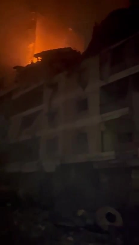 Additional footage of the aftermath of the violent airstrikes on the Mreijeh area in the southern suburbs