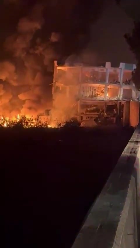 Site of the attack on the Health Authority Center in Burj Qalawiya