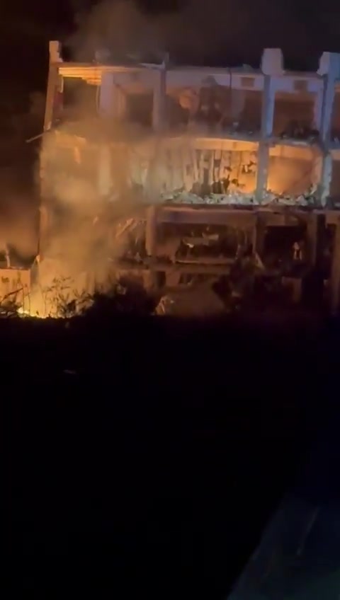 Site of the attack on the Health Authority Center in Burj Qalawiya