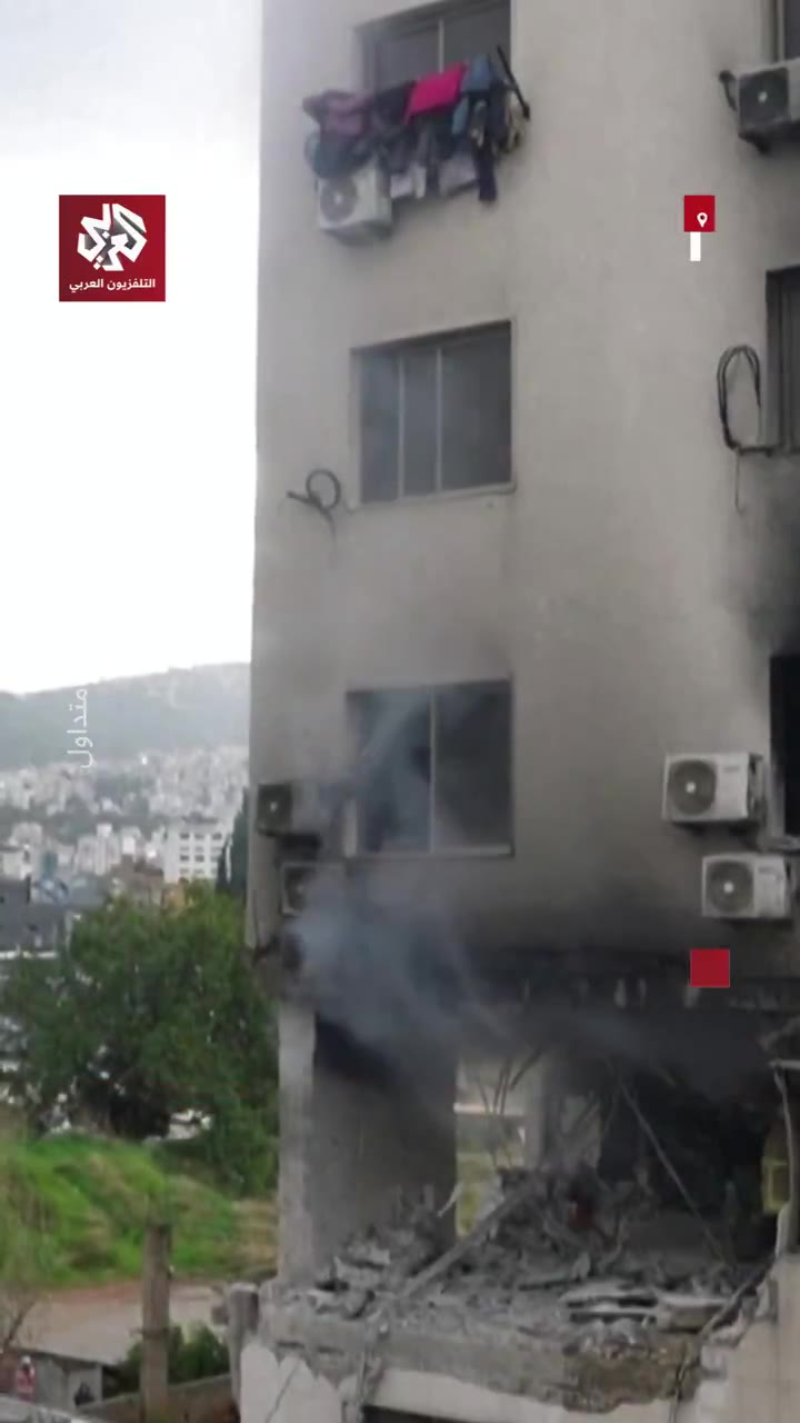 Footage documents the extent of the destruction caused by an Israeli airstrike that targeted a residential apartment in Burj Hammoud, Beirut.