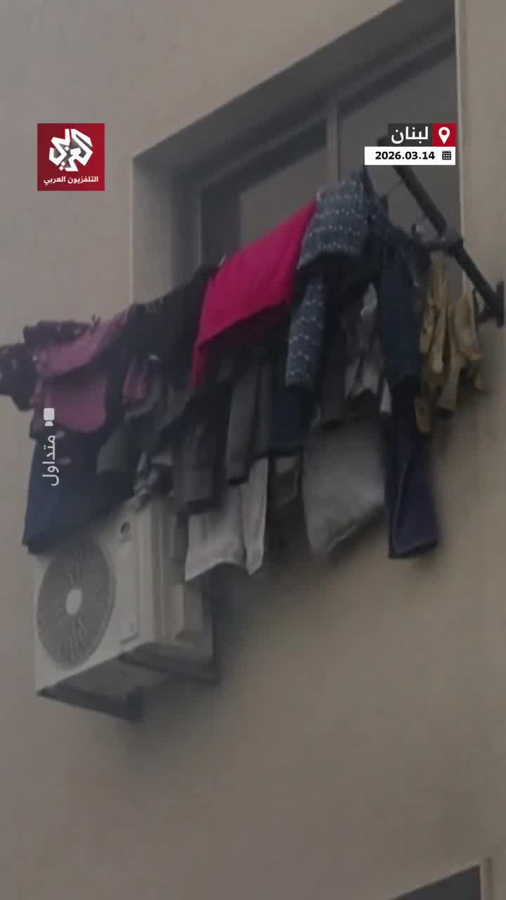 Footage documents the extent of the destruction caused by an Israeli airstrike that targeted a residential apartment in Burj Hammoud, Beirut.