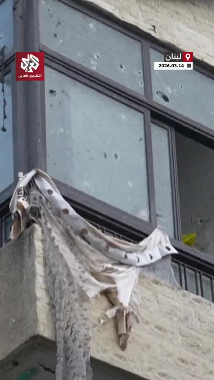 Footage documents the extent of the destruction caused by an Israeli airstrike that targeted a residential apartment in Burj Hammoud, Beirut.