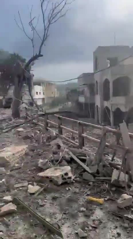 Scenes from the town of Kafr Sir after the three airstrikes that targeted the Islamic Health Authority center in the town and resulted in the death of 3 dead