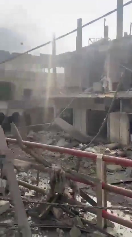 Scenes from the town of Kafr Sir after the three airstrikes that targeted the Islamic Health Authority center in the town and resulted in the death of 3 dead