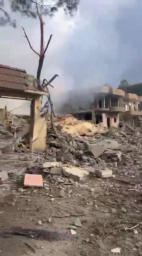 Scenes from the town of Kafr Sir after the three airstrikes that targeted the Islamic Health Authority center in the town and resulted in the death of 3 dead