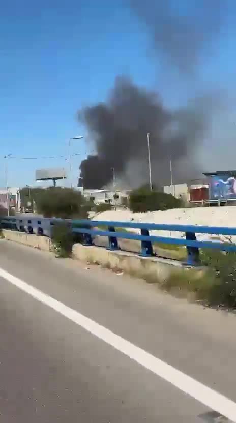 Israeli airstrike on the airport road.