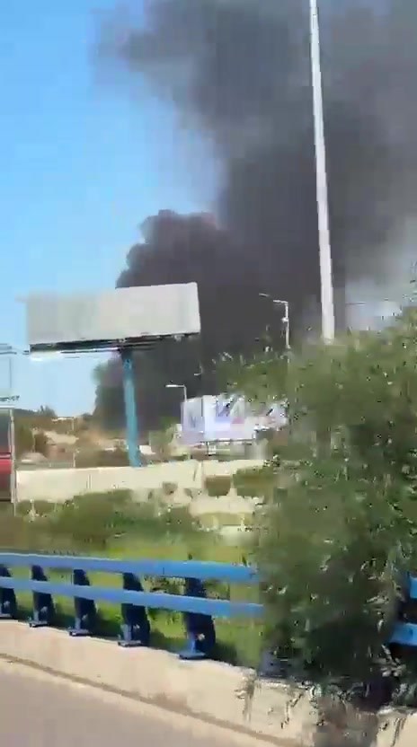 Israeli airstrike on the airport road.