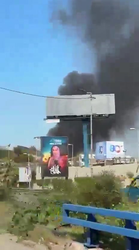 Israeli airstrike on the airport road.