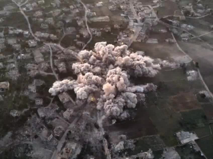 Documentation: Battalion 46 carries out a demolition operation targeting buildings in the town of Aita al-Shaab in southern Lebanon.