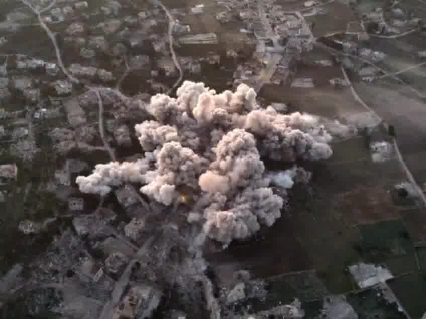 Documentation: Battalion 46 carries out a demolition operation targeting buildings in the town of Aita al-Shaab in southern Lebanon.