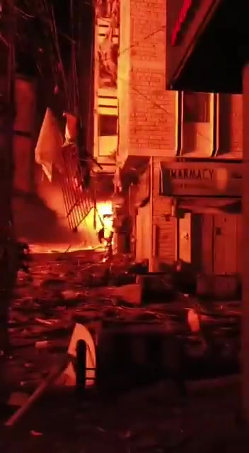 Scenes from the targeted building on Abi Talib Street – Al-Kafa'at in the southern suburbs