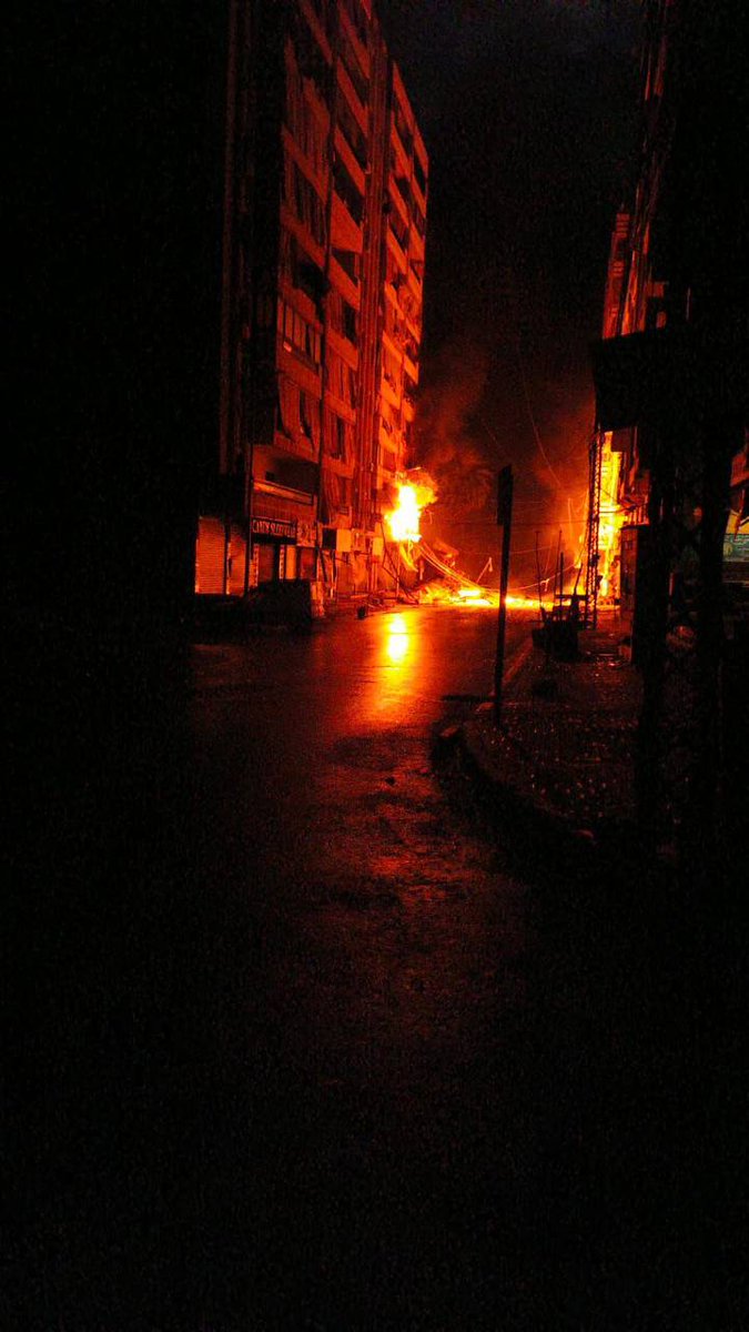 Scenes from the Israeli raid on Beirut's southern suburbs a short while ago