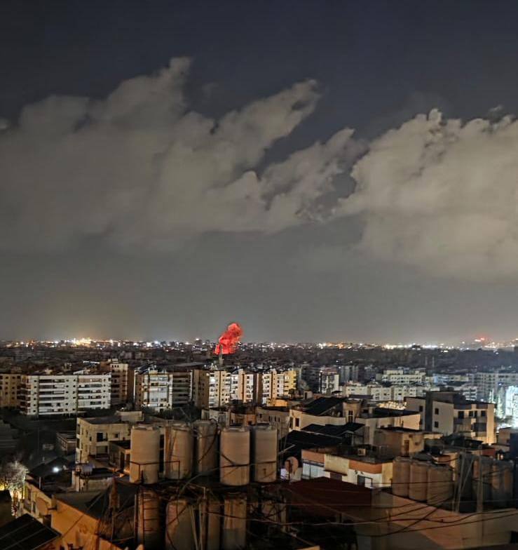 Scenes from the Israeli raid on Beirut's southern suburbs a short while ago