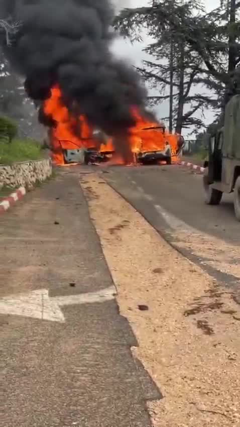 One person is killed in a suspected anti-tank missile attack in the northern border community of Misgav Am, first responders say.  The Magen David Adom ambulance service says two vehicles caught fire, and a body was pulled from one.  The IDF is investigating the apparent Hezbollah attack from Lebanon.