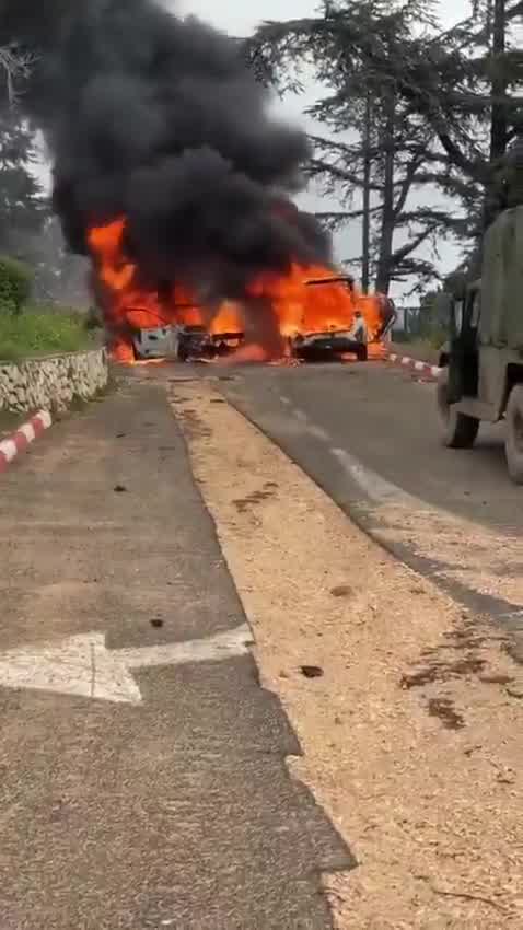 One person is killed in a suspected anti-tank missile attack in the northern border community of Misgav Am, first responders say.  The Magen David Adom ambulance service says two vehicles caught fire, and a body was pulled from one.  The IDF is investigating the apparent Hezbollah attack from Lebanon.