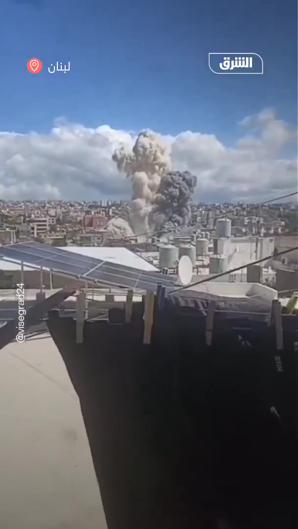 Israeli airstrike targeting the town of Al-Maashouq in the Tyre district of southern Lebanon.