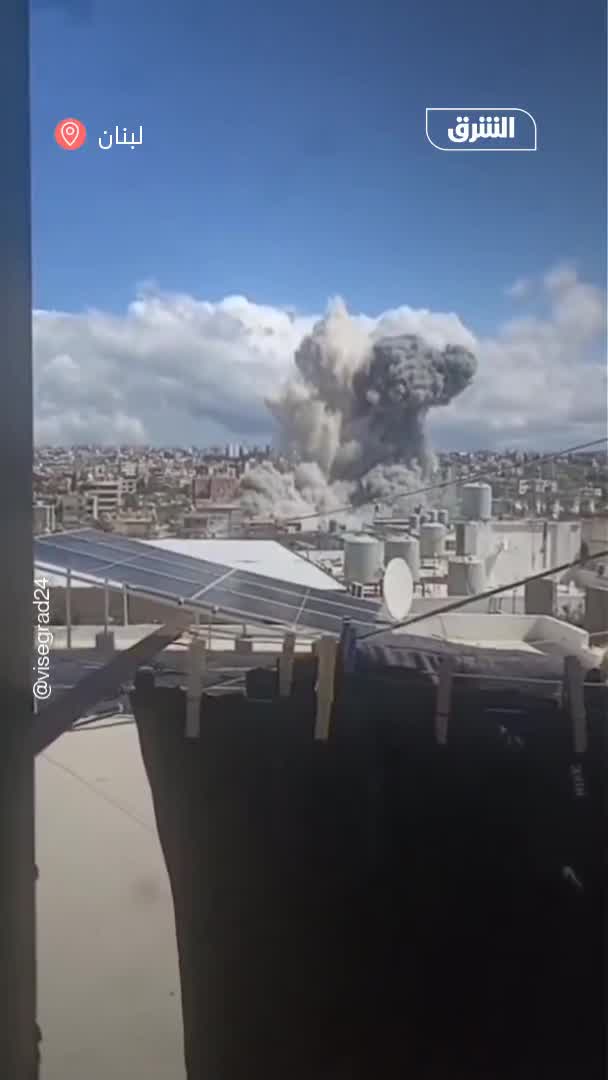 Israeli airstrike targeting the town of Al-Maashouq in the Tyre district of southern Lebanon.