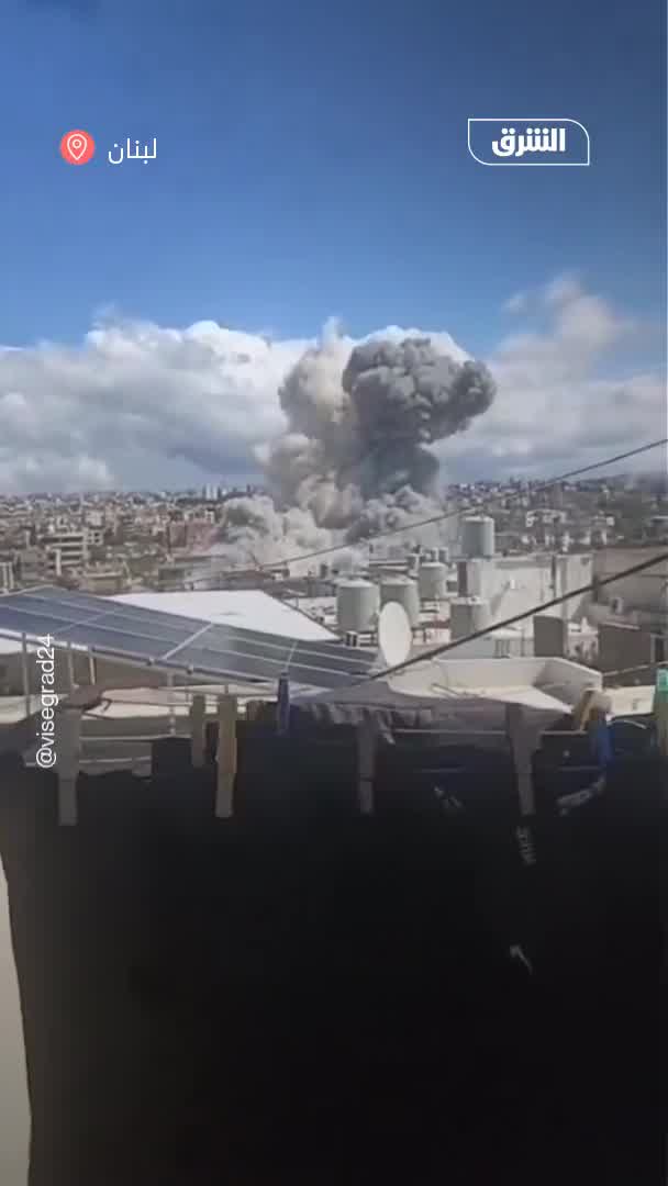 Israeli airstrike targeting the town of Al-Maashouq in the Tyre district of southern Lebanon.