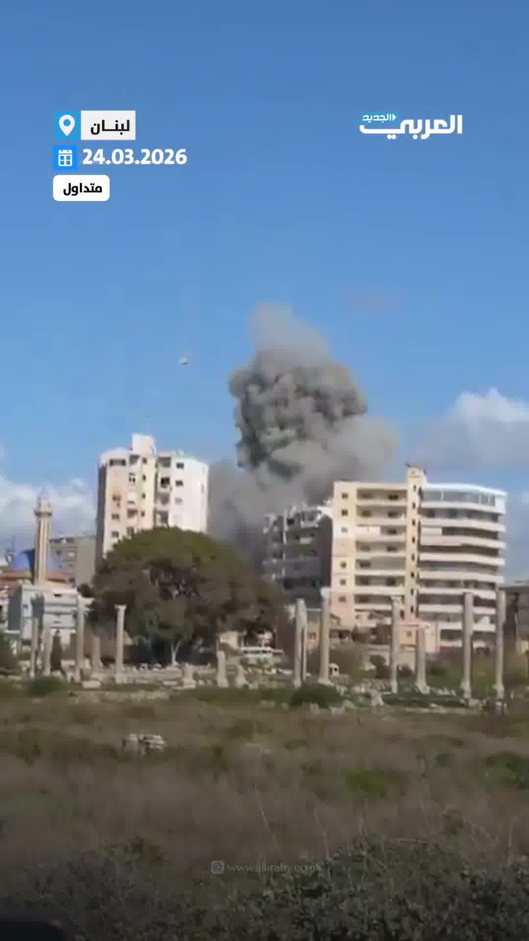 The moment a violent Israeli raid was launched on Burj al-Shamali in the Tyre district of southern Lebanon