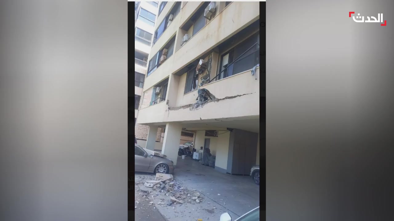 Apartment building targeted in an Israeli airstrike in the Al-Janah area at the southern entrance to Beirut