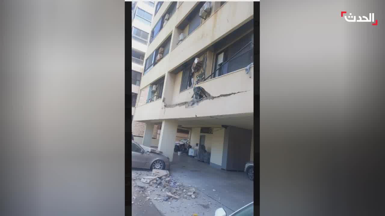 Apartment building targeted in an Israeli airstrike in the Al-Janah area at the southern entrance to Beirut