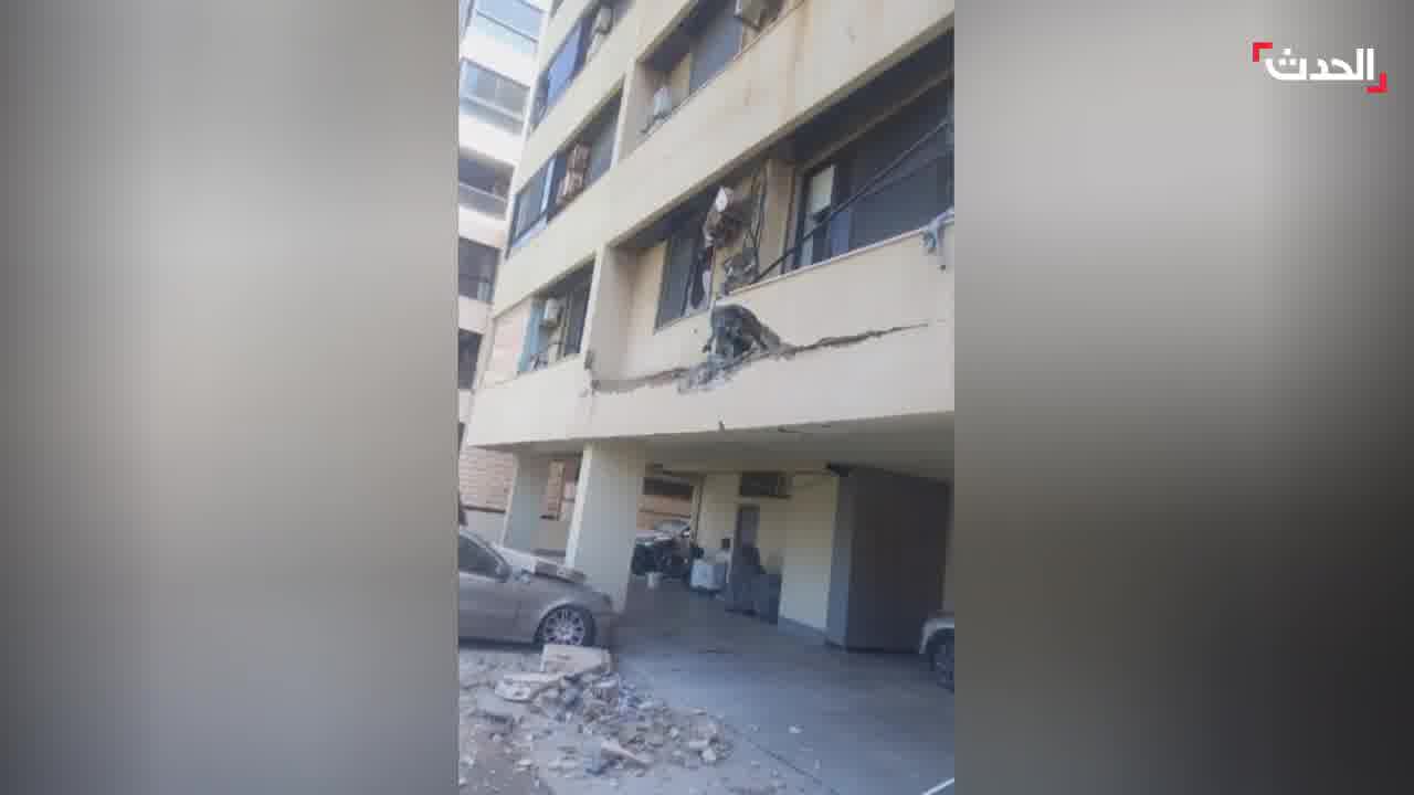 Apartment building targeted in an Israeli airstrike in the Al-Janah area at the southern entrance to Beirut