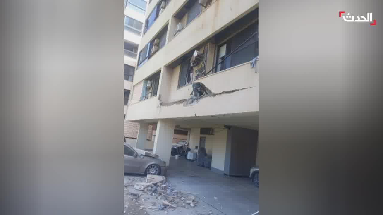 Apartment building targeted in an Israeli airstrike in the Al-Janah area at the southern entrance to Beirut