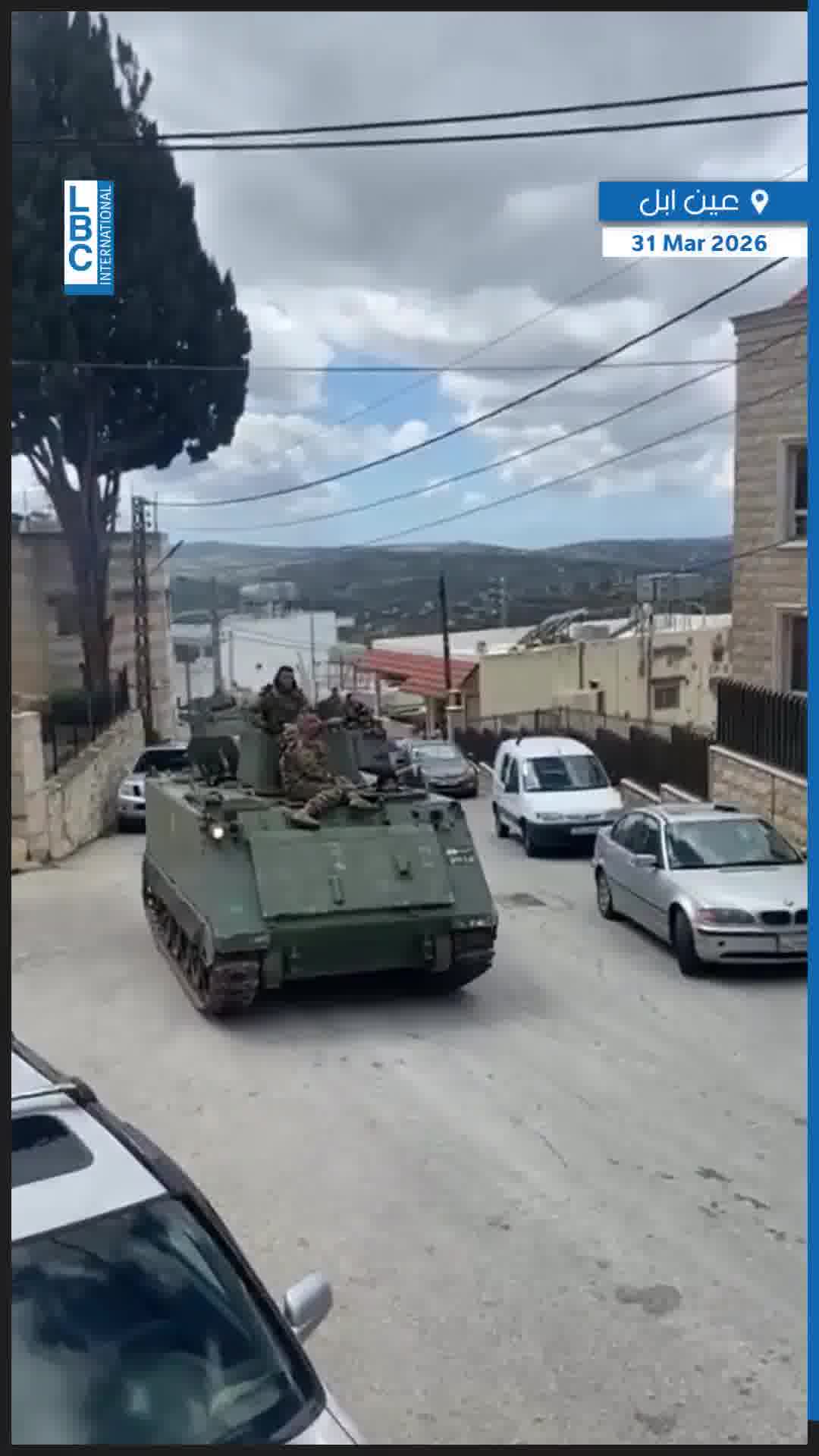 The moment the Lebanese army left the southern town of Ain Ebel (LBCI News)